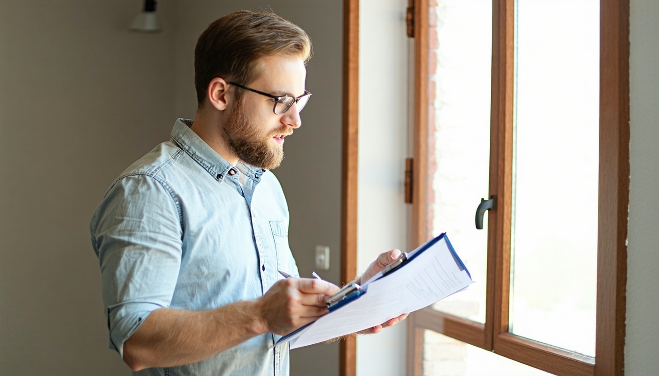 A expert person in real estate checking the home condition-4